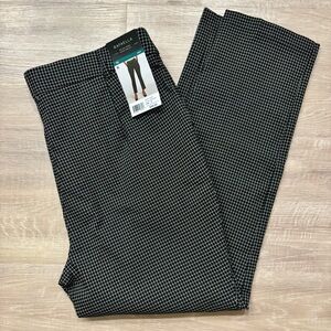 Rafaella Ladies Pull-on Ankle Pants Pockets Black White Grid Plaid Size 18 NWT